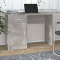Bureau moderne en bois reconstitué gris béton avec rangement, 100x40x73 cm, pour maison et bureau, équipé de tiroir et armoire