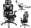 Chaise Ergonomique de Bureau avec Repose-Pieds et Support Lombaire Réglable
