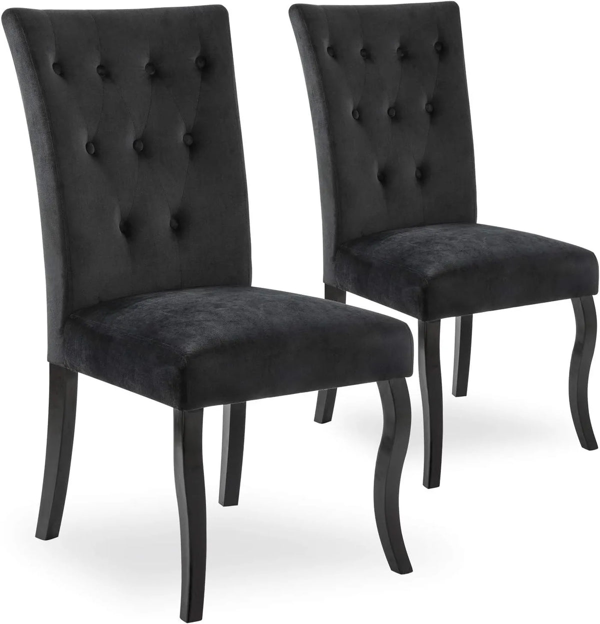 ENSEMBLE DE 2 CHAISES EN VELOURS NOIR CHAZA