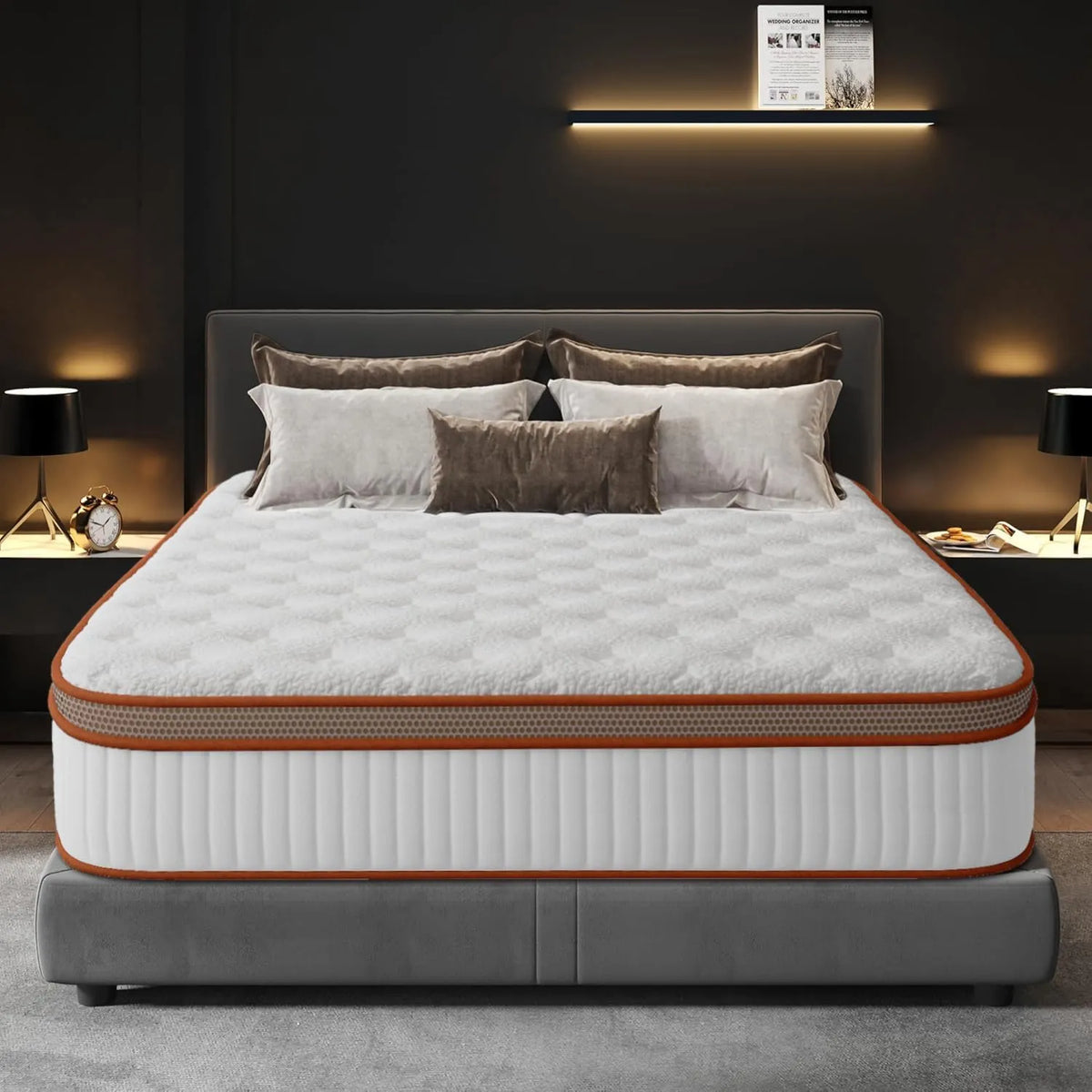 Matelas Ergonomique 140x200 - Mémoire de Forme et Ressorts - Fermeté Moyenne pour Sommeil Réparateur