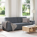 Sofa 3 Places Velours Gris Anthracite avec Accoudoirs Larges