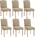 Ensemble de 6 Chaises de Salle à Manger en Bois Massif avec Boutons Décoratifs – Kaki
