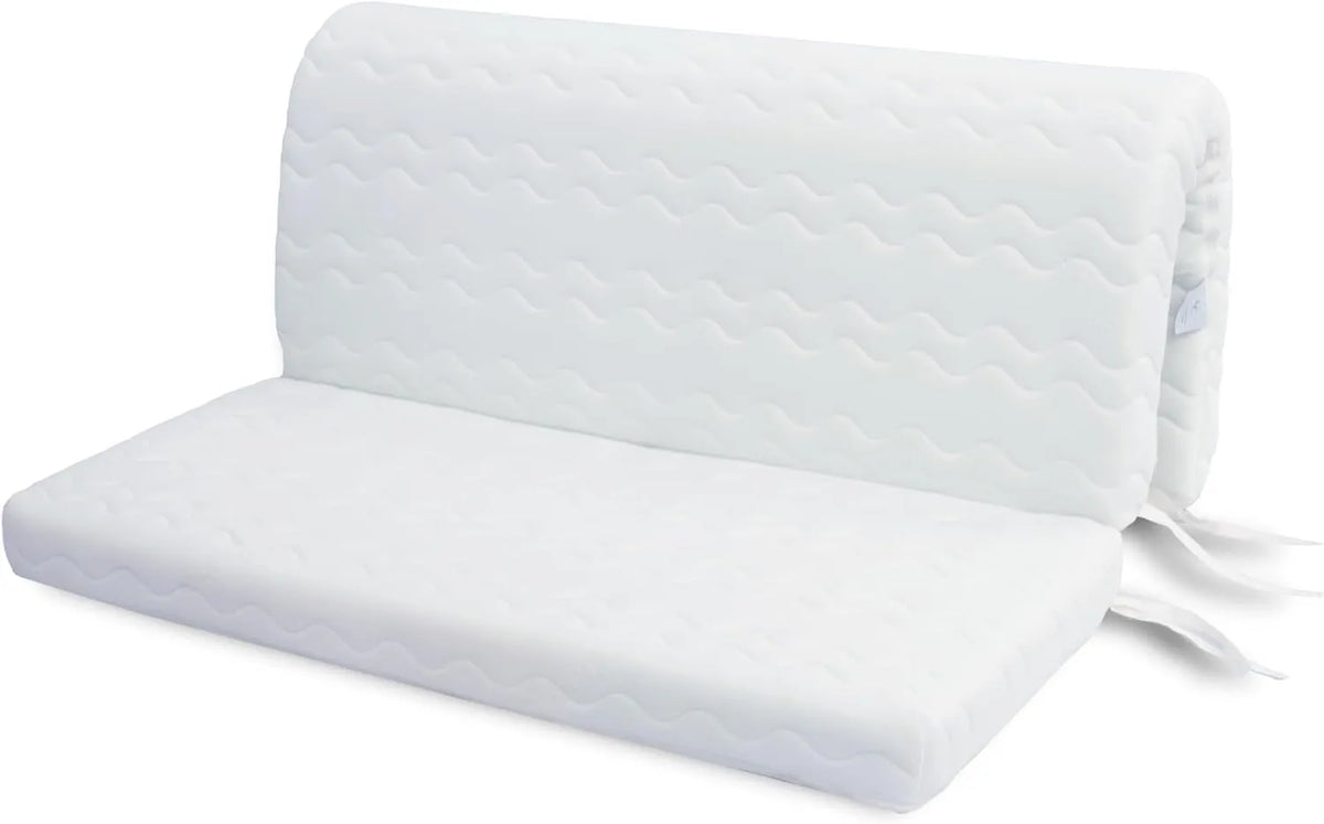 Matelas BZ Accordéon 90x190 cm Hypoallergénique Lavable avec Housse Amovible, Hauteur 12 cm - Cadeau Plaid