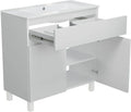 Ensemble Meuble Lavabo Ariza 80 cm, 2 Portes, Salle de Bains Blanc Mat/Brillant