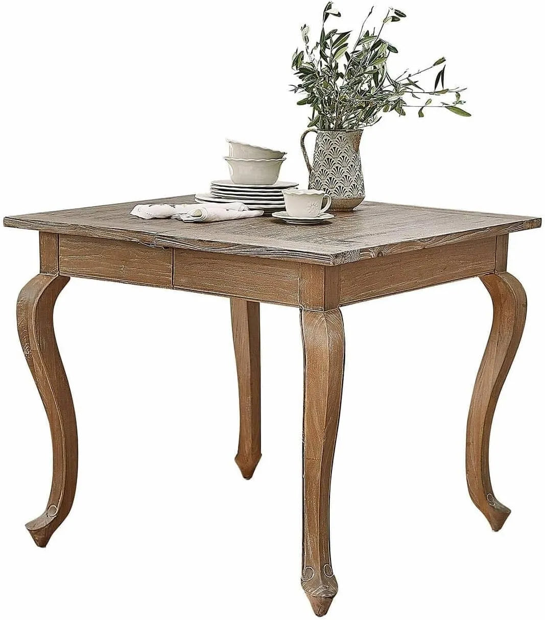 Table à Manger Extensible en Bois Vintage Finition Antique