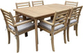 Ensemble de Jardin SIMILAN en Acacia avec Coussins Beige - Mobilier Extérieur pour 6 Personnes
