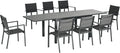 Outsunny Ensemble de Jardin Extensible pour 8 - Aluminium et Textilène, Gris
