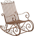 Fauteuil à bascule ergonomique Smilla pour jardin, résistant aux intempéries, style maison de campagne - Marron