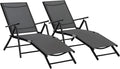 Chaises Longues Pliantes Aluminium Réglables 7 Positions pour Jardin Piscine