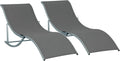 Ensemble de 2 Transats Pliables en Aluminium et Textilène pour Jardin, Terrasse ou Plage - Charge Max 120 kg - Couleur Anthracite