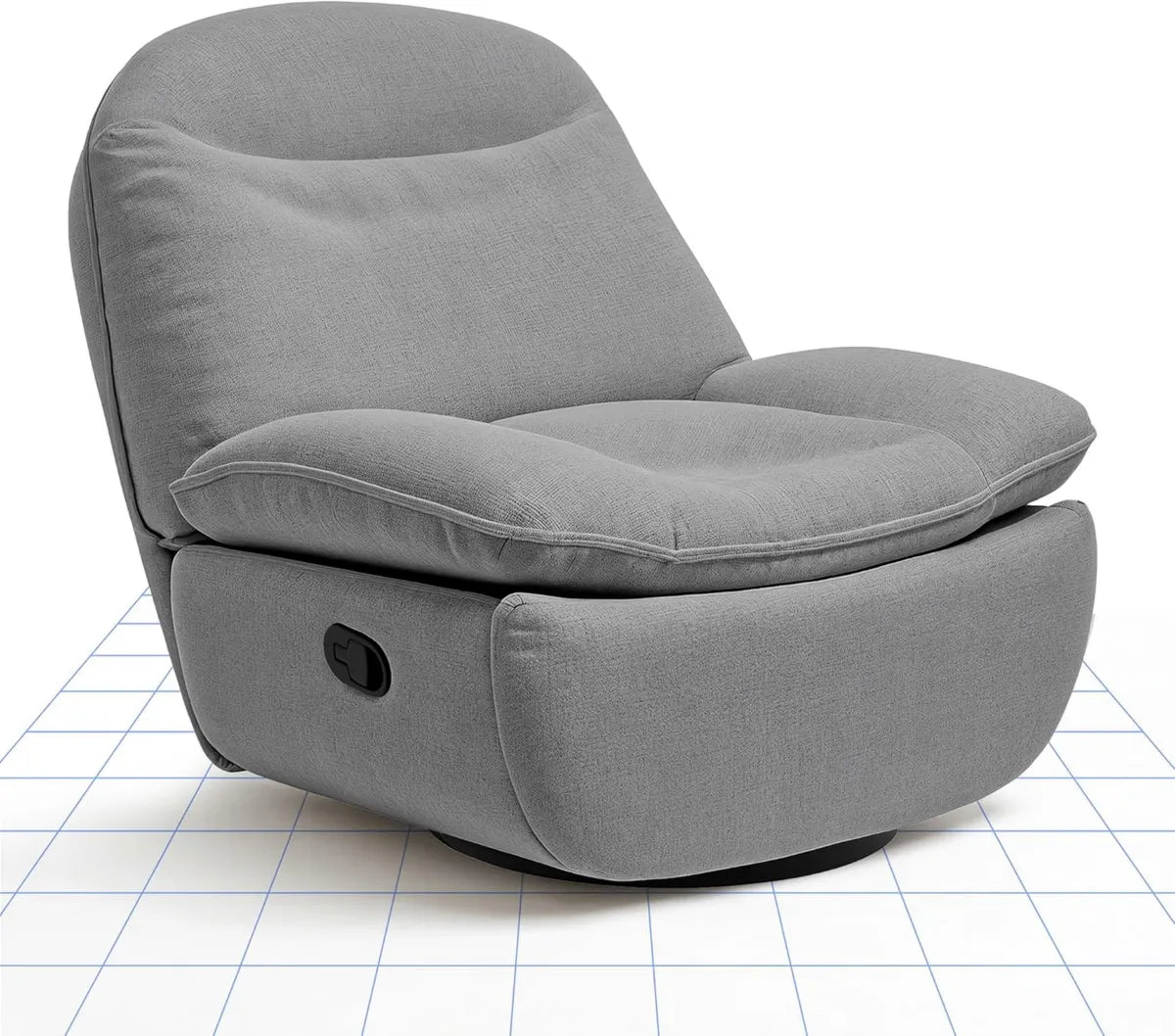 Fauteuil Relaxant Pivotant 360° FLEXISPOT XC6, Capacité 160Kg, Dossier Inclinable avec Repose-Pied, Gris Clair
