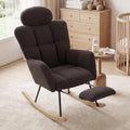 Fauteuil à Bascule Ergonomique en Tissu Bouclette Gris pour Salon