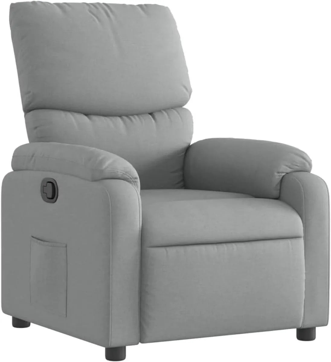 Chaise Longue Inclinable Moderne en Tissu Gris Clair avec Accoudoirs