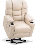 Fauteuil Relaxation Électrique M MCombo, 3 Moteurs, Inclinable 170°, Appui-tête Ajustable, Blanc Crème