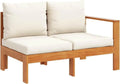 Sofa d'extérieur 2 places avec accoudoir en bois d'acacia massif