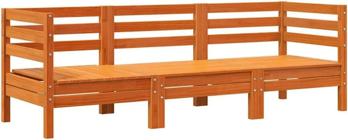 Ensemble modulable de canapé d'angle pour jardin en bois de pin - 3 places - Résistant et flexible - Convertible pour extérieur