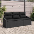 Set de Canapés Noir en Résine Tressée avec Table Réglable et Rangement Imperméable pour Jardin