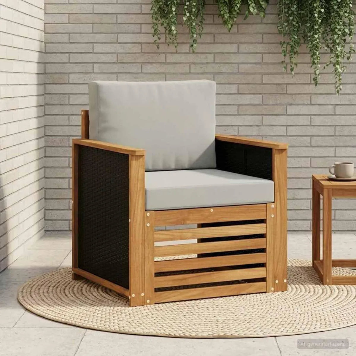 Sofa de Jardin Résistant aux Intempéries avec Coussin Confortable