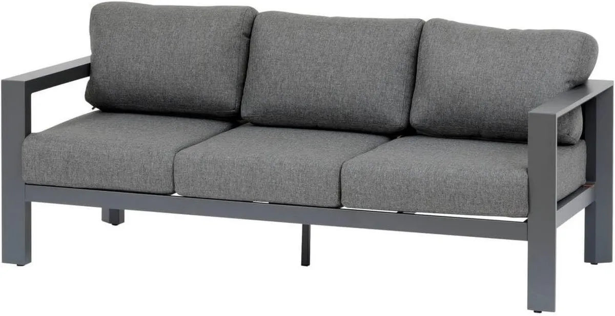 Canapé de Jardin 3 Places Graphite en Aluminium et Polyester - Hespéride