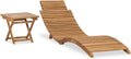 Transat Pliable en Bois de Teck Massif avec Table d'Appoint