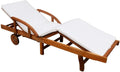Transat de Jardin en Bois d'Acacia avec Coussin - Chaise Longue Extérieure