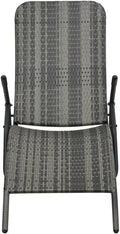 Chaise longue en rotin synthétique gris, pliable et imperméable pour extérieur