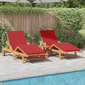 Chaise Longue Réglable en Bois d'Acacia pour Jardin 200 cm