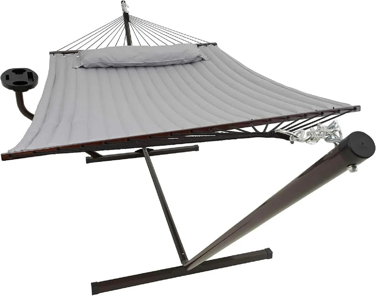 Hamac Double Premium avec Support et Tablette Intégrée - 200 kg, Idéal pour Jardin et Piscine