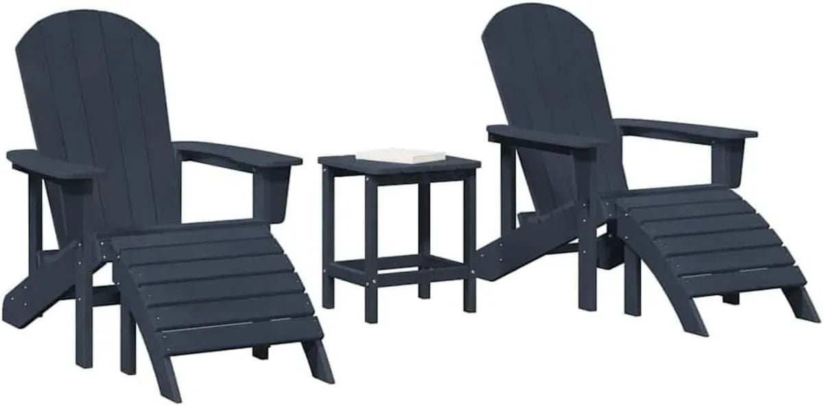 Ensemble de chaises de jardin bleu marine en polyéthylène - Moderne et imperméable