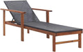 Transat Réglable en Résine Tressée et Acacia Noir pour Jardin et Piscine