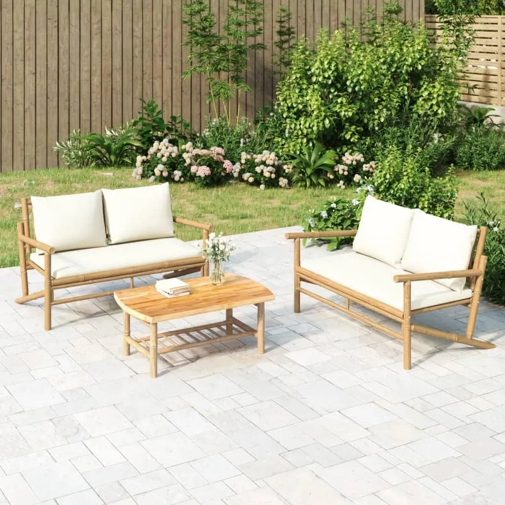 Banc de jardin et banquette de terrasse — avec coussins, 15.6 KG, blanc