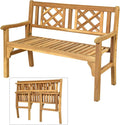 Banc de jardin et banquette de terrasse: en bois, avec dossier, 2 Places, 120 × 56 × 90 cm, en bois massif