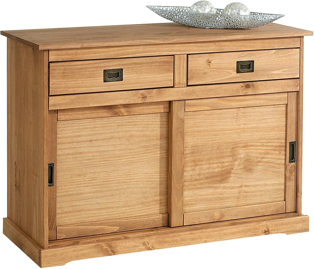 Buffet et meuble de rangement Savona bahut vaisselier Commode avec 2 tiroirs et 2 — avec tiroirs, 2 Portes, marron