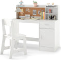 COSTWAY Armoire de rangement: pour enfant, en liège, avec rangement, avec tiroirs, 100kg, blanc