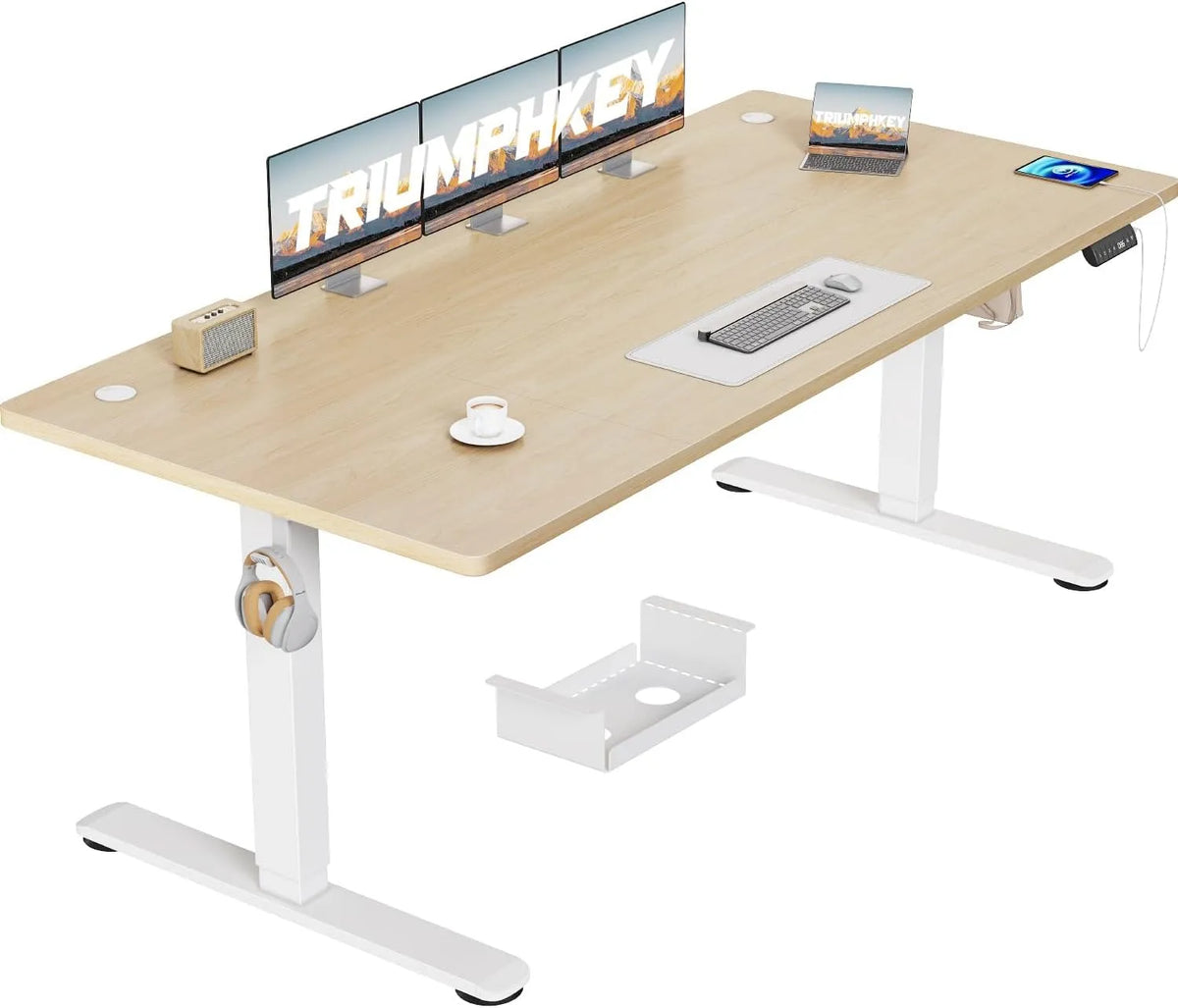 Bureau et table informatique – réglable, 180 × 80 cm, hauteur réglable