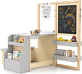 Bureau et table informatique — pour enfant, en bois, réglable, 50KG, gris