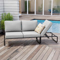 Canapé de jardin et sofa lounge extérieur – USINE, convertible, avec coussins, format léger, réglable, 3 Places, 10 cm, inclinable, en aluminium
