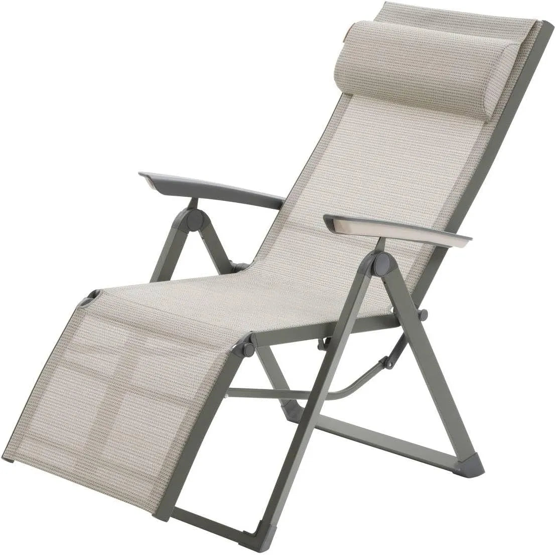 Chaise de jardin et fauteuil de terrasse — réglable, en aluminium, vert, inclinable