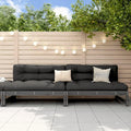 Solivagant Canapés centraux de Jardin 2 pcs Gris 120x80 cm: en bois, 2 pièces, 120 × 80 cm, 30 KG