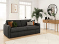 Canapé — L198cm, en velours côtelé, convertible, 3 Places, gris, revêtement en tissu