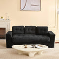 Canapé – Confortable, revêtement en tissu, avec accoudoirs, avec coussins, 3 Places, 190 cm, noir