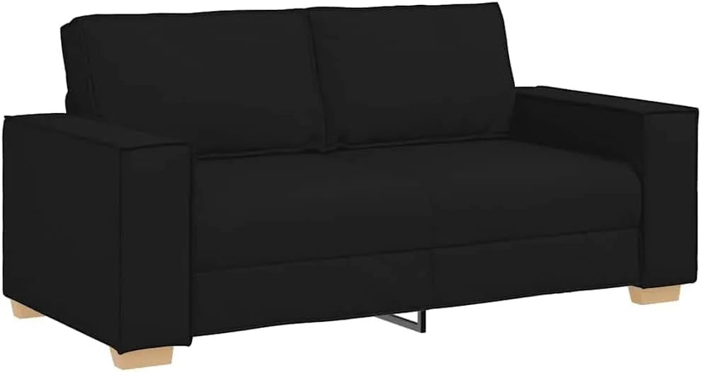 Canapé: revêtement en tissu, 2 Places, 140 cm, noir
