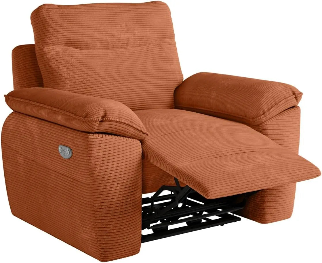 Fauteuil et chaise rembourrée de Relaxation électrique Ross en Velours côtelé – rouge