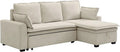 Canapé d'angle et canapé panoramique — ZAKILA, réversible, revêtement en tissu, convertible, blanc