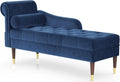 Fauteuil relax et fauteuil inclinable – avec accoudoirs, avec coussins, 149, 5 × 54 × 76 cm, bleu, revêtement en velours