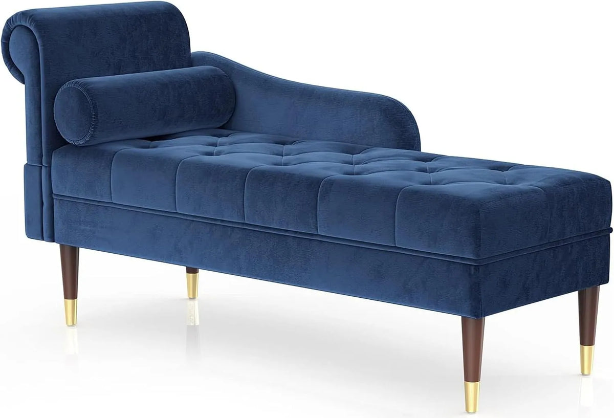 Fauteuil relax et fauteuil inclinable – avec accoudoirs, avec coussins, 149, 5 × 54 × 76 cm, bleu, revêtement en velours