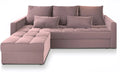 Canapé d'angle et canapé panoramique — KOS, forme en L, avec rangement, rose, avec fonction couchage, avec rangement intégré