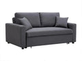 Canapé – Anthracite, revêtement en tissu, convertible, 3 Places