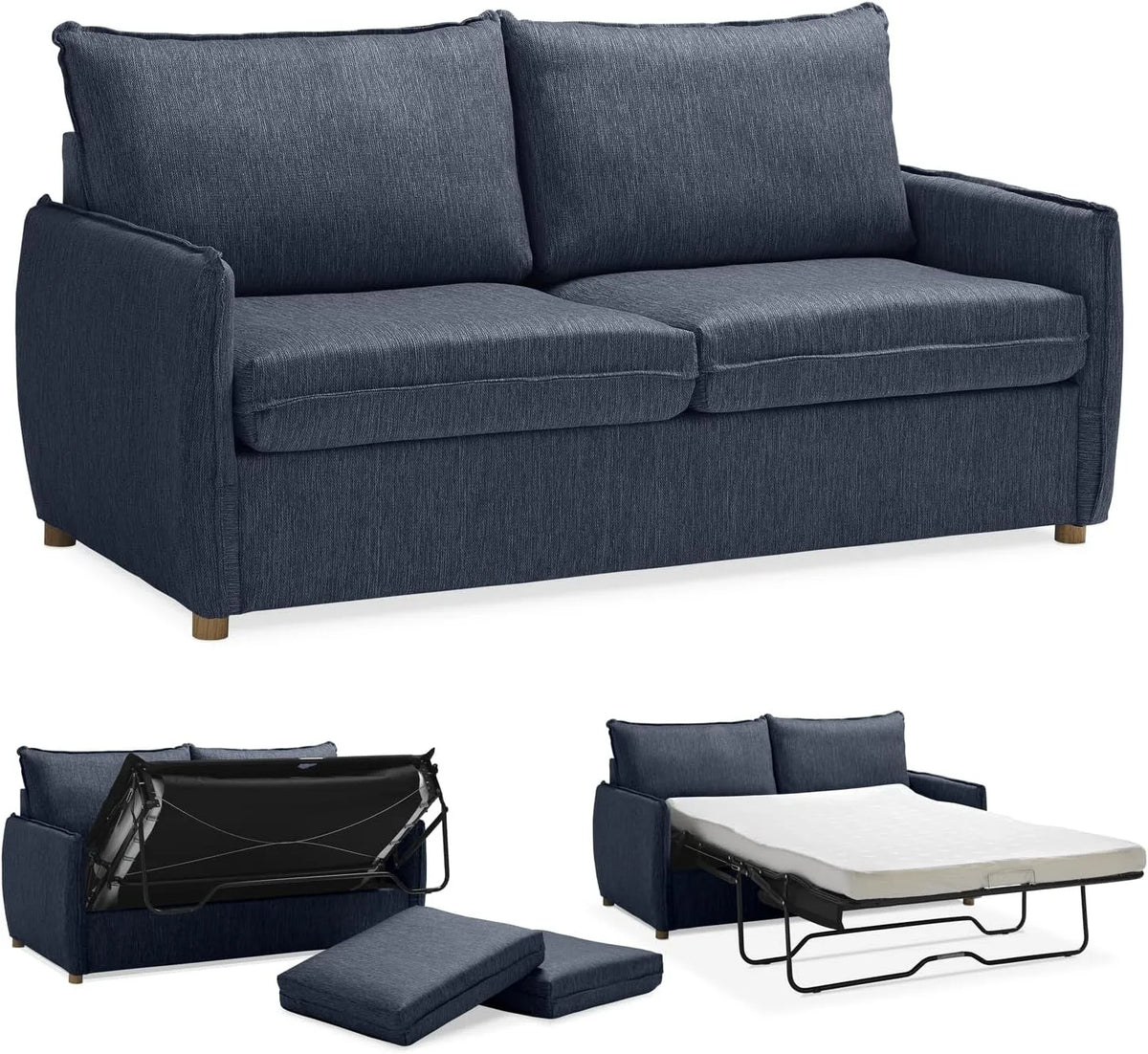 Canapé convertible et canapé-lit – GRACE, revêtement en tissu, convertible, avec dossier, avec coussins, 2 Places, 170 × 90 × 75cm, pliable