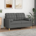 Canapé: revêtement en tissu, 2 Places, 120 cm, 22.3KG, gris